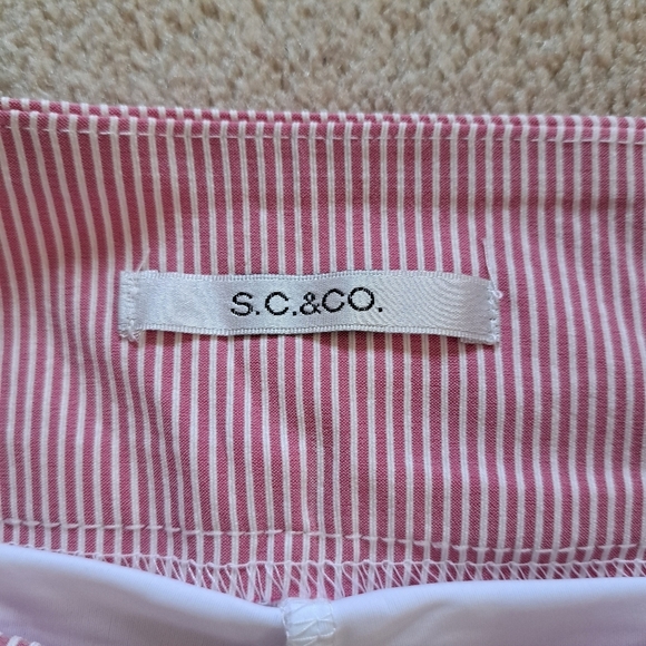 ❤️ S.C.& Co. Pull On Skort Pink White Striped Stretch Skirt Women's NWT - Picture 7 of 11